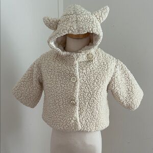 Bearington Baby Cream Fleece Sherpa Jacket with Ears sz 6-12M